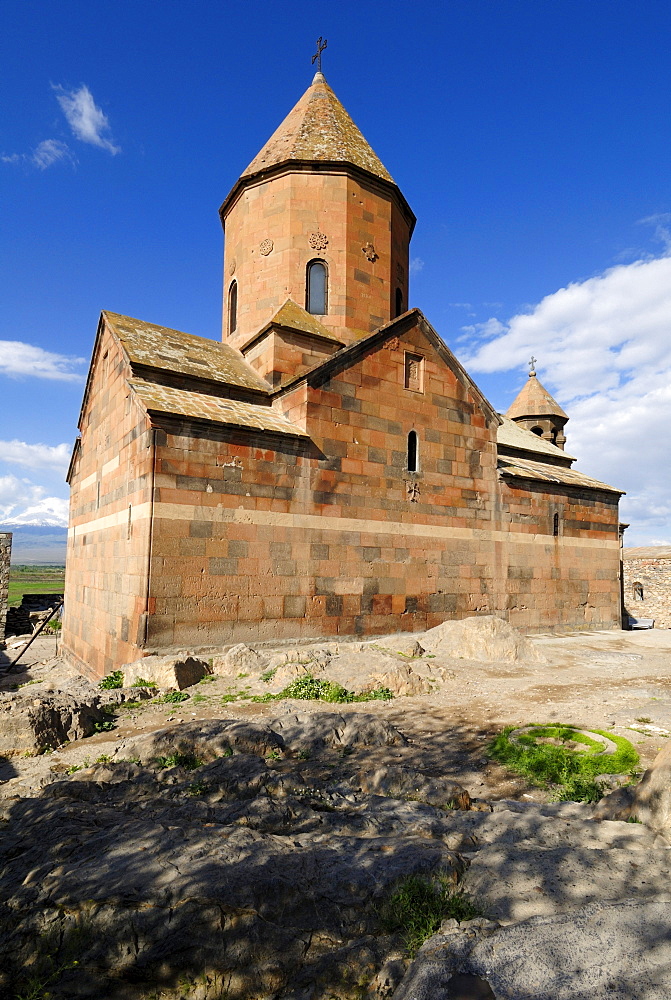 Historic Armenian Orthodox church at Khor Virap monastery, Armenia, Asia