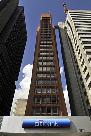 Modern skyscraper, headquarters of the Citibank in the Avenida Paulista street, Sao Paulo, Brazil, South America