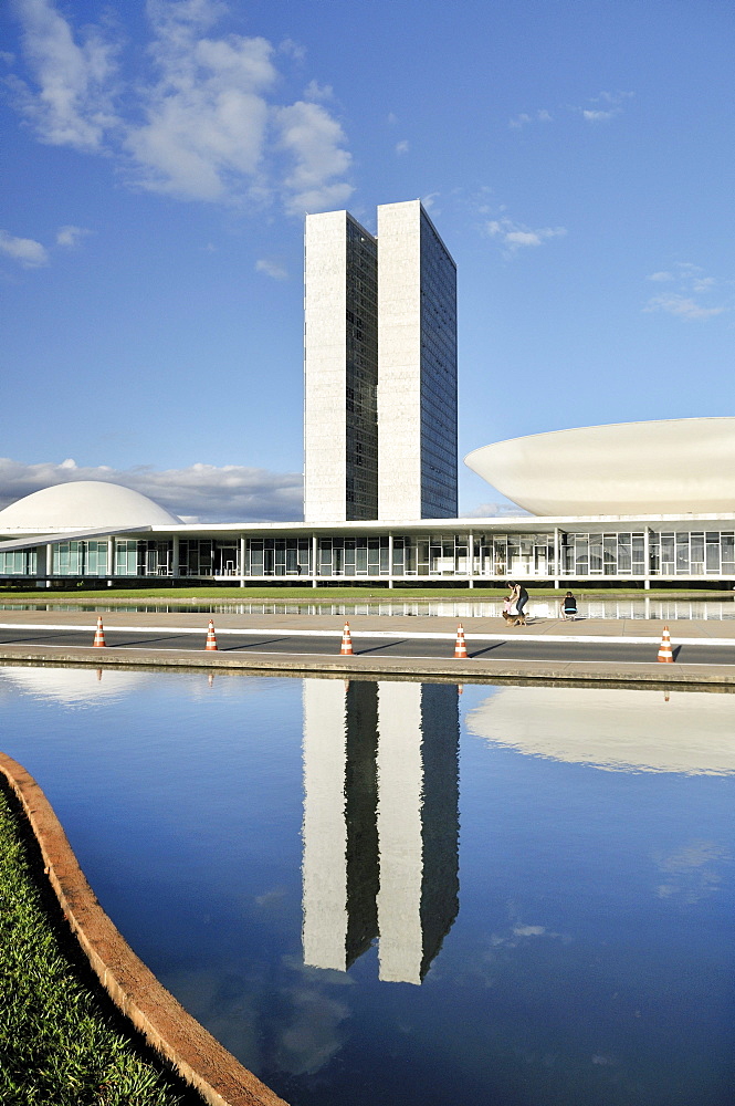 Congresso Nacional Congress building, architect Oscar Niemeyer, Brasilia, Distrito Federal state, Brazil, South America