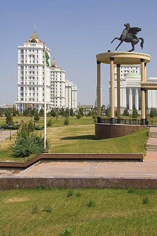 Ashgabat, view from the National Museum over the new residential buildings, Turkmenistan