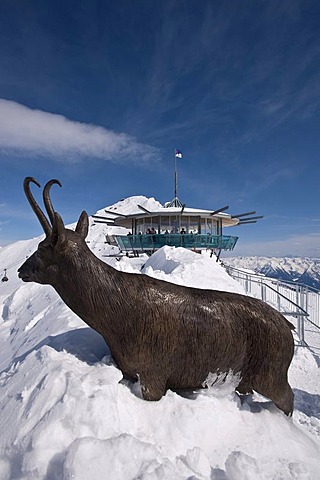 Restaurant with panoramic view Top Mountain Star on Wurmkogel mountain, Topgurgl, skiresort Obergurgl, Hochgurgl, Oetztal Valley, Tyrol, Austria