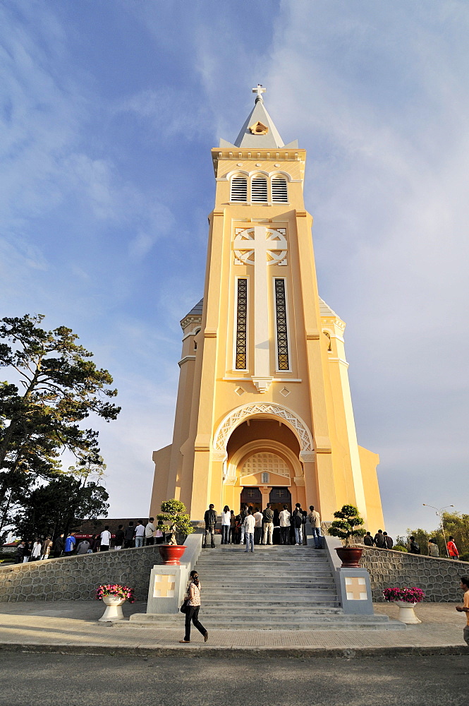 Catholic cathedral, Dalat, Central Highlands, Vietnam, Asia