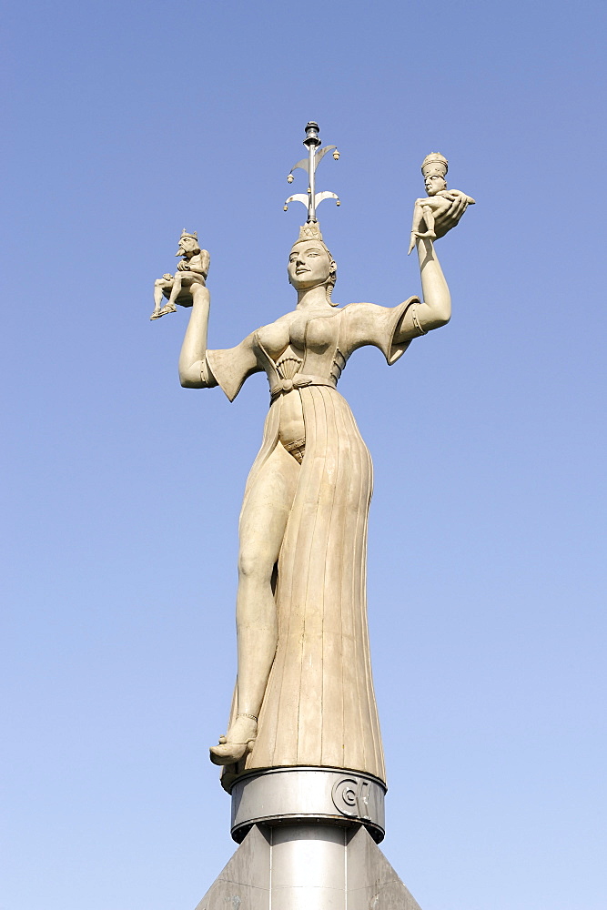 Statue of Imperia at the seaport of Konstanz, Lake Constance, Baden-Wuerttemberg, Germany, Europe