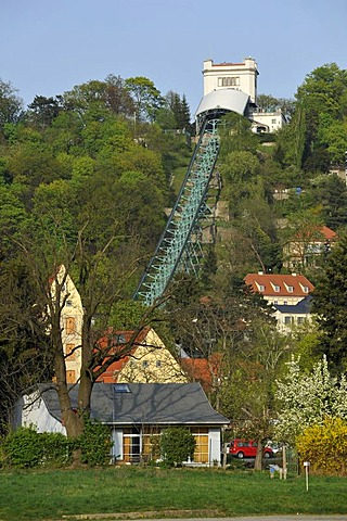 Mountain railway Bergschwebebahn Loschwitz, Upper Loschwitz, Dresden, Saxony, Germany, Europe