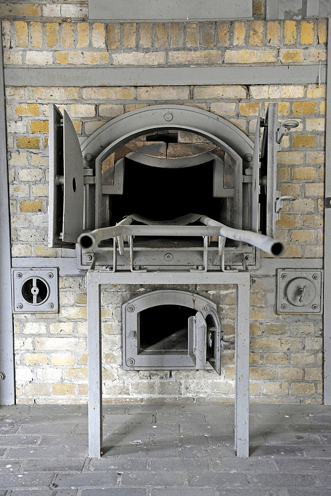 Incinerator in the crematorium of the women's concentration camp Ravensbrueck, Brandenburg, Germany, Europe