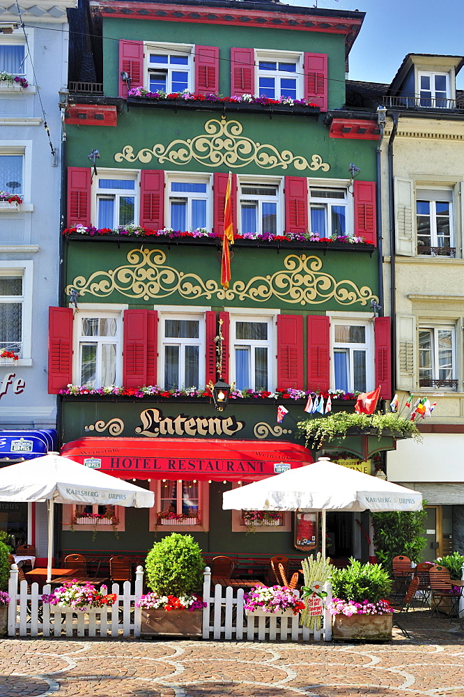 Hotel and restaurant Laterne, pedestrian zone, Baden-Baden, Black Forest, Baden-Wuerttemberg, Germany, Europe