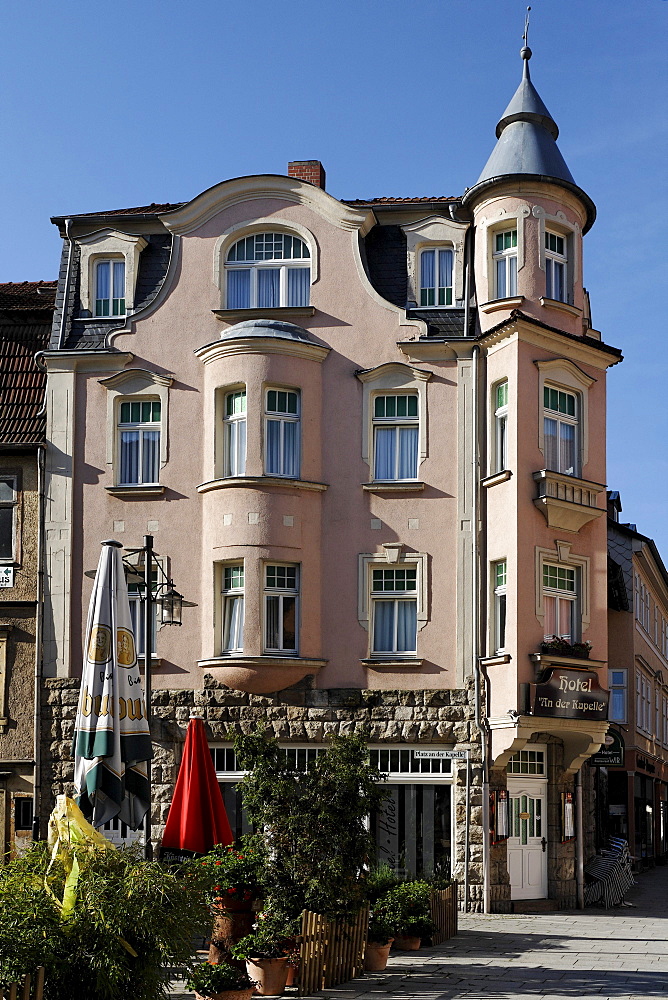 Hotel an der Kapelle, Wilhelminian House, Meiningen, Rhoen, Thuringia, Germany, Europe