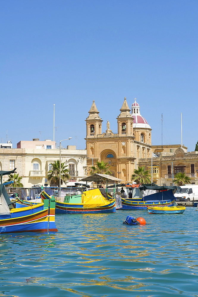 Fishing boats in Marsaxlokk, Malta, Europe