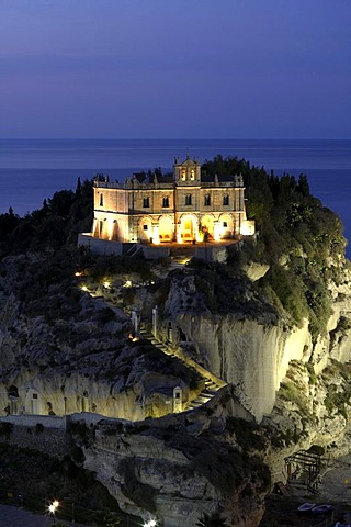 Santa Maria dell'Isola pilgrimage church, Tropea, Calabria, Italy, Europe