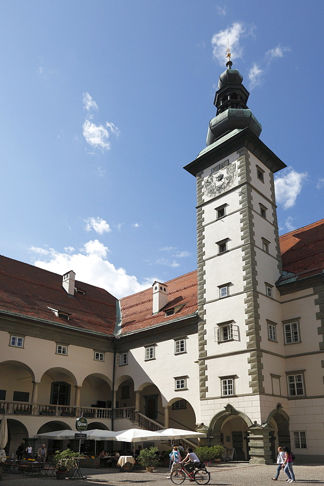 Arcade court of a country house, Klagenfurt, Carinthia, Austria, Europe