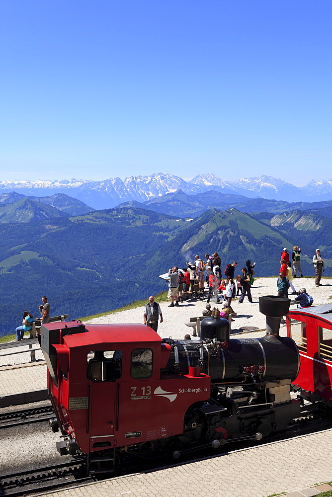 Schafbergbahn mountain train, Schafberg mountain, Salzkammergut region, Salzburg Land state, Austria, Europe