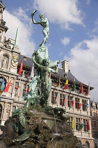 Brabo Fountain, Grote Markt, Antwerp, Belgium