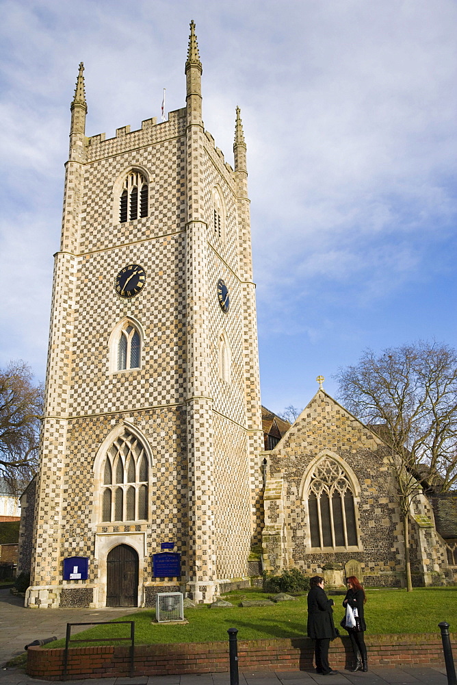 Reading Minster, Minster Church of St Mary the Virgin from Butts, Reading, Berkshire, United Kingdom, Europe