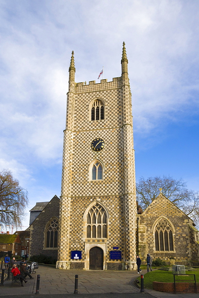 Reading Minster, Minster Church of St Mary the Virgin from Butts, Reading, Berkshire, United Kingdom, Europe