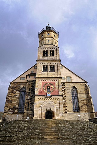 Church of St. Michael, consecrated in 1156, Schwaebisch Hall, Schwaebisch Hall district, Baden-Wuerttemberg, Germany, Europe