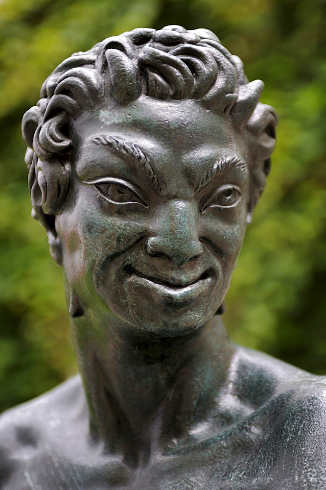 Portrait of a Satyr statue in the Munich Residenz palace, Munich, Bavaria, Europe