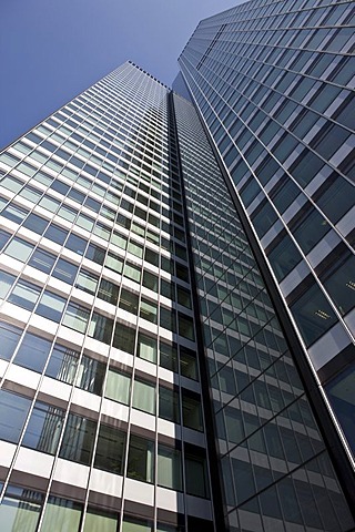 The 142 m high City-Hochhaus skyscraper of the DZ Bank, also called Selmi-Hochhaus after the Persian owner Ali Selmi, Platz der Republik square, Frankfurt, Hesse, Germany, Europe