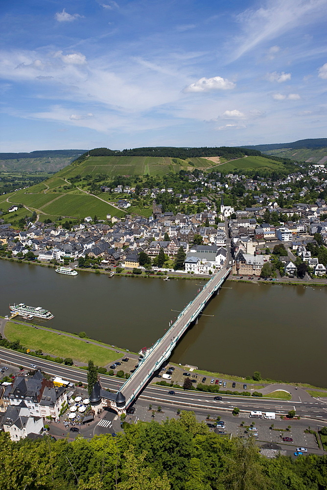 View of the city of Traben-Trarbach, quarter Trarbach, Mosel, district Bernkastel-Wittlich, Rhineland-Palatinate, Germany, Europe