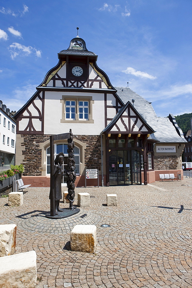 The old train station, Traben quarter, Traben-Trarbach, Mosel, district Bernkastel-Wittlich, Rhineland-Palatinate, Germany, Europe