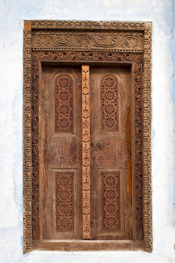Old ornate door, Stonetown, Stone Town, Zanzibar, Tanzania, Africa