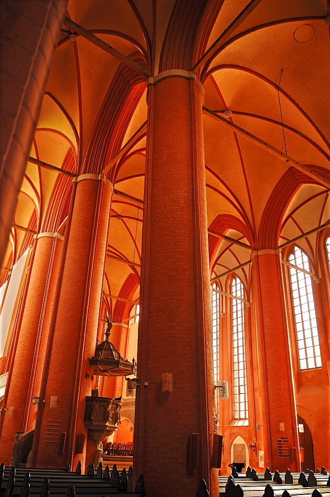 Interior of the St. Michaelis church, brick Gothic, 1412, Lueneburg, Lower Saxony, Germany, Europe