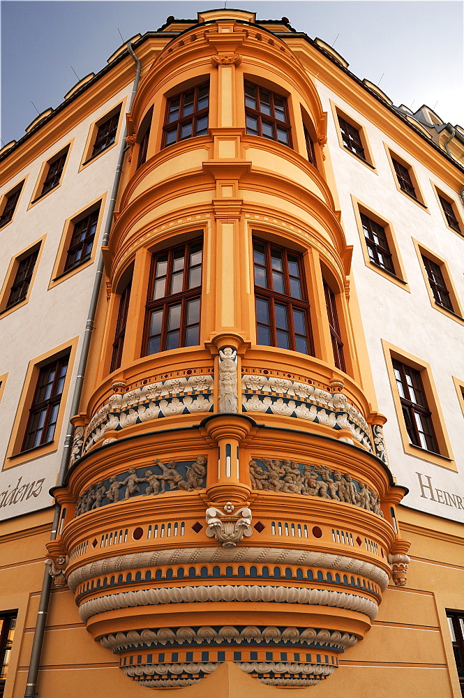 Decorative alcove of an old house on the Neumarkt square, Dresden, Saxony, Germany, Europe