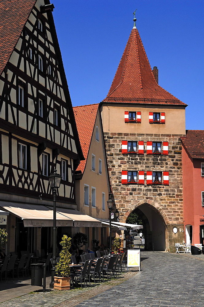 The old Hersbrucker Tor, Hersbruck gate, Lauf an der Pegnitz, Middle Franconia, Bavaria, Germany, Europe