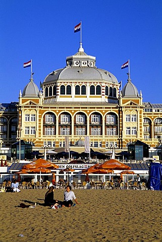 Steigenberger Kurhaus Hotel, a luxury hotel on the beach of Scheveningen, a sophisticated seaside resort neighbouring Den Haag on the Dutch North Sea coast, province of South Holland, Zuid Holland, the Netherlands, Europe