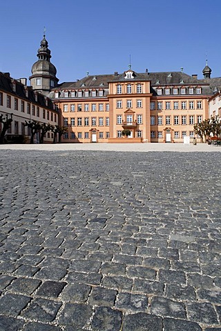 Castle square, Berleburg Castle, Bad Berleburg, district of Siegen-Wittgenstein, Rothaarsteig, North Rhine-Westphalia, Germany, Europe