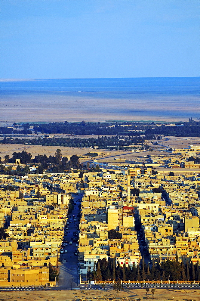 View from the castle Qala'at Ibn Ma'n on the city Palmyra, Tadmur, Syria, Asia