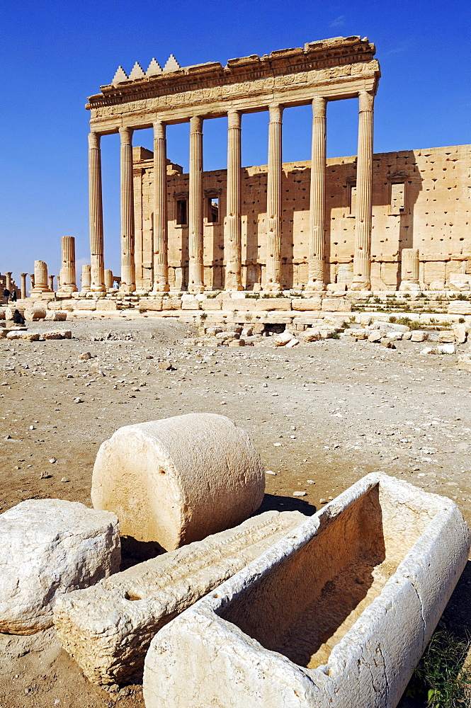 Temple of Baal, Aglibol, Yarhibol, in the ruins of the Palmyra archeological site, Tadmur, Syria, Asia