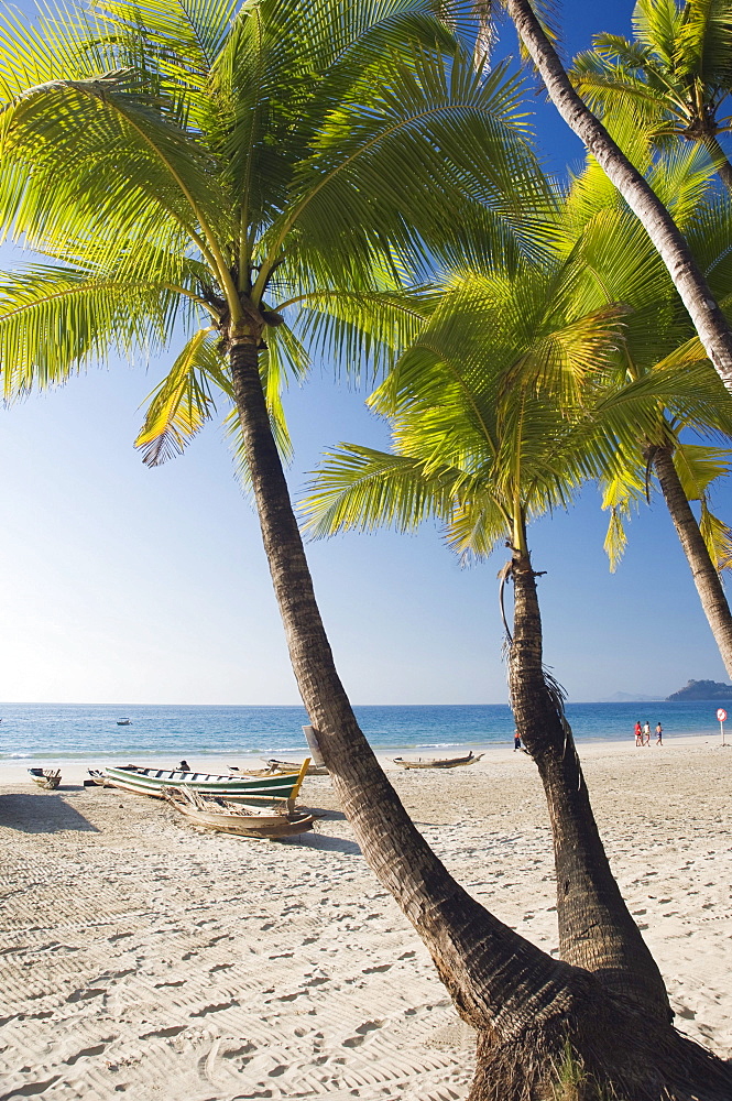 Palm beach, Ngapali Beach, Thandwe, Rakhine Coast, Bay of Bengal, Burma, Myanmar, Asia