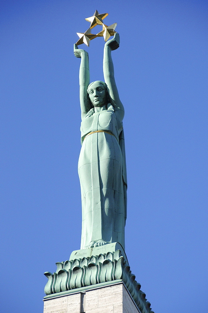 Freedom Monument, Brivibas Piemineklis, Brivibas iela, Old Town, Riga, Latvia, Baltic States, Europe