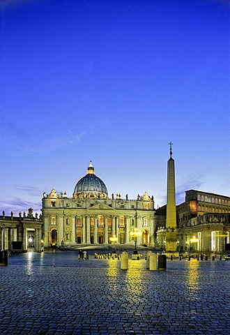 St. Peter's Basilica, Basilica of Saint Peter, obelisk, vatican palaces, Saint Peter's Square, Vatican city, Rome, Latium, Italy, Europe