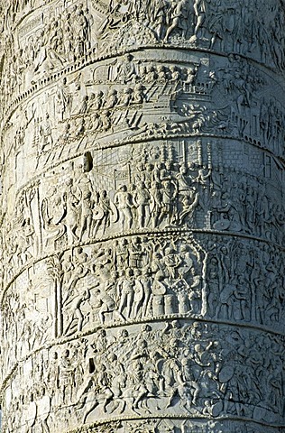 Reliefs of Trajan's Column, Trajan's forum, Via dei Fori Imperiali, Rome, Lazio, Italy, Europe