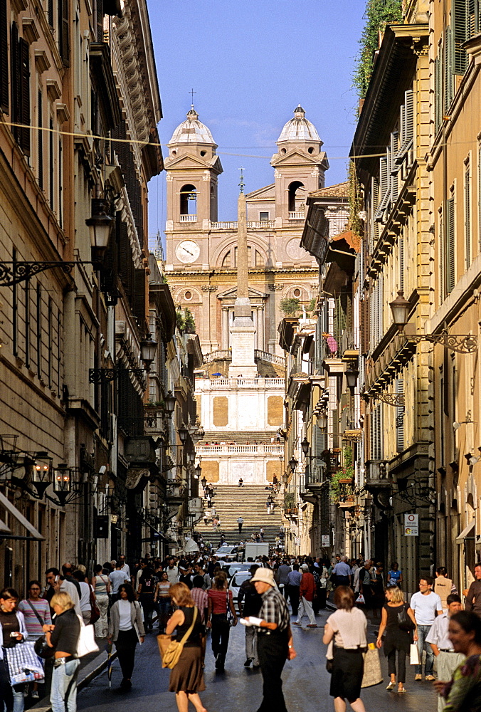 Trinita dei Monti Church, Spanish Steps, Via Condotti, Rome, Lazio, Italy, Europe