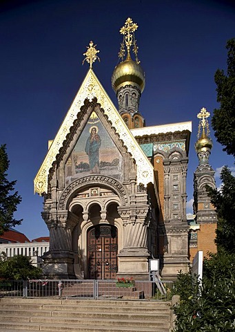 Russian chapel of the Mathildenhoehe artist's colony, Darmstadt, Hesse, Germany, Europe