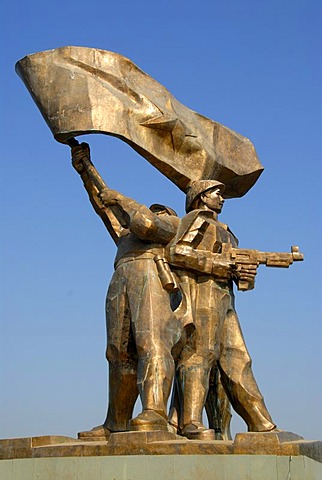 First Indochina War 1954, large bronze monument of the victory of the Viet Minh, Dien Bien Phu, Vietnam, Southeast Asia, Asia