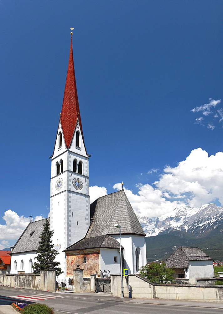 Parish church Pfaffenhofen, Inntal valley, Tyrol, Austria, Europe