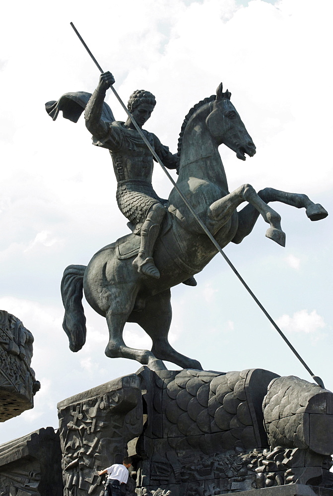 Bronze sculpture of Saint George, Poklonnaya Hill, Moscow, Russia