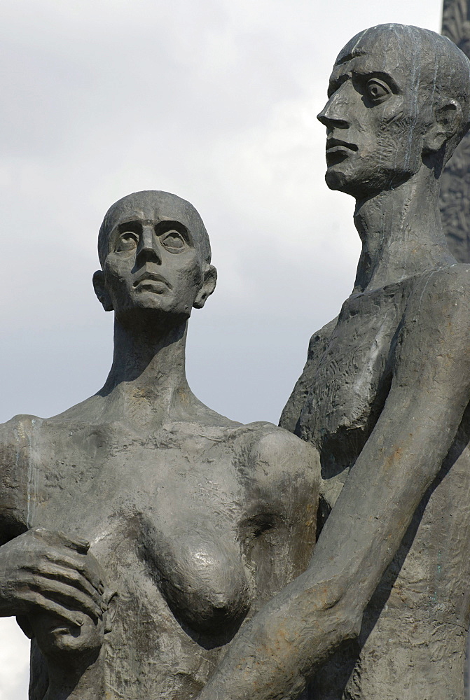 Figures of the monument to victims of the concentration camps during the Second World War, Poklonnaya Hill, Moscow, Russia