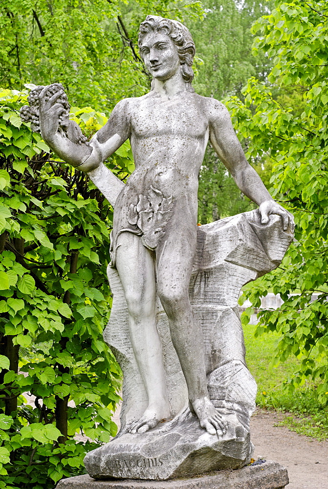 Statue of God Bacchus in the Koskovo Park, Kuskovo estate, Moscow, Russia