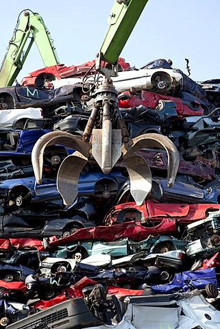 Old cars at a scrap yard