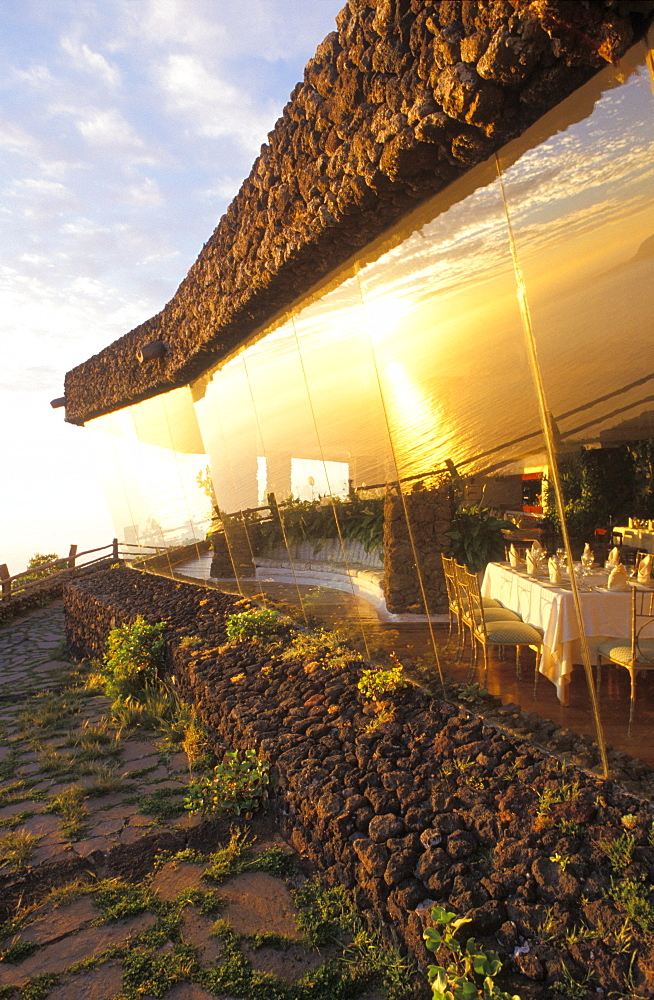 Restaurant at the Mirador de la Pena, architect Cesar Manrique, El Hierro, Canary Islands, Spain, Europe