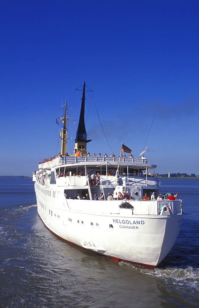 Ferry to Helgoland in the port of Bremerhaven, North Sea, North Sea coast, Lower Saxony, Germany, Europe