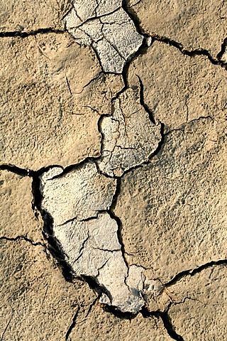 A dry river floor