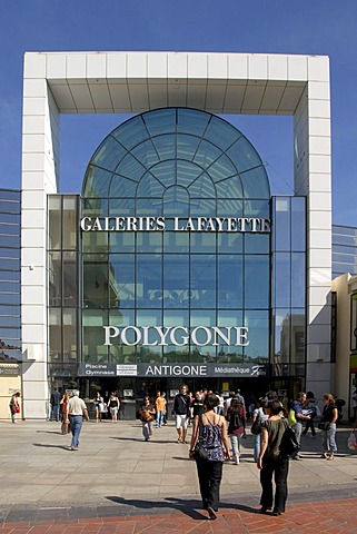 Shopping center, Polygone, Galeries Lafayette, people, Montpellier, Languedoc-Roussillon, France, Europe