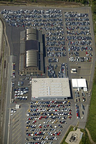 Aerial photograph, Logport Logistic Centre, Duisburg-Rheinhausen, North Rhine-Westphalia, Germany, Europe