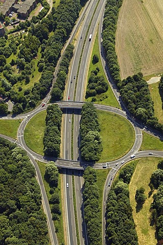 Aerial photo, Buer, roundabout Vinckestrasse A52 B224, Gelsenkirchen, Ruhr area, North Rhine-Westphalia, Germany, Europe