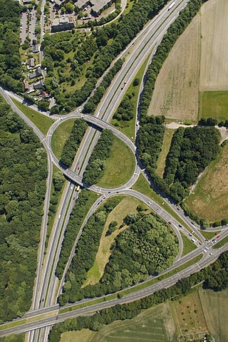 Aerial photo, Buer, roundabout Vinckestrasse A52 B224, Gelsenkirchen, Ruhr area, North Rhine-Westphalia, Germany, Europe